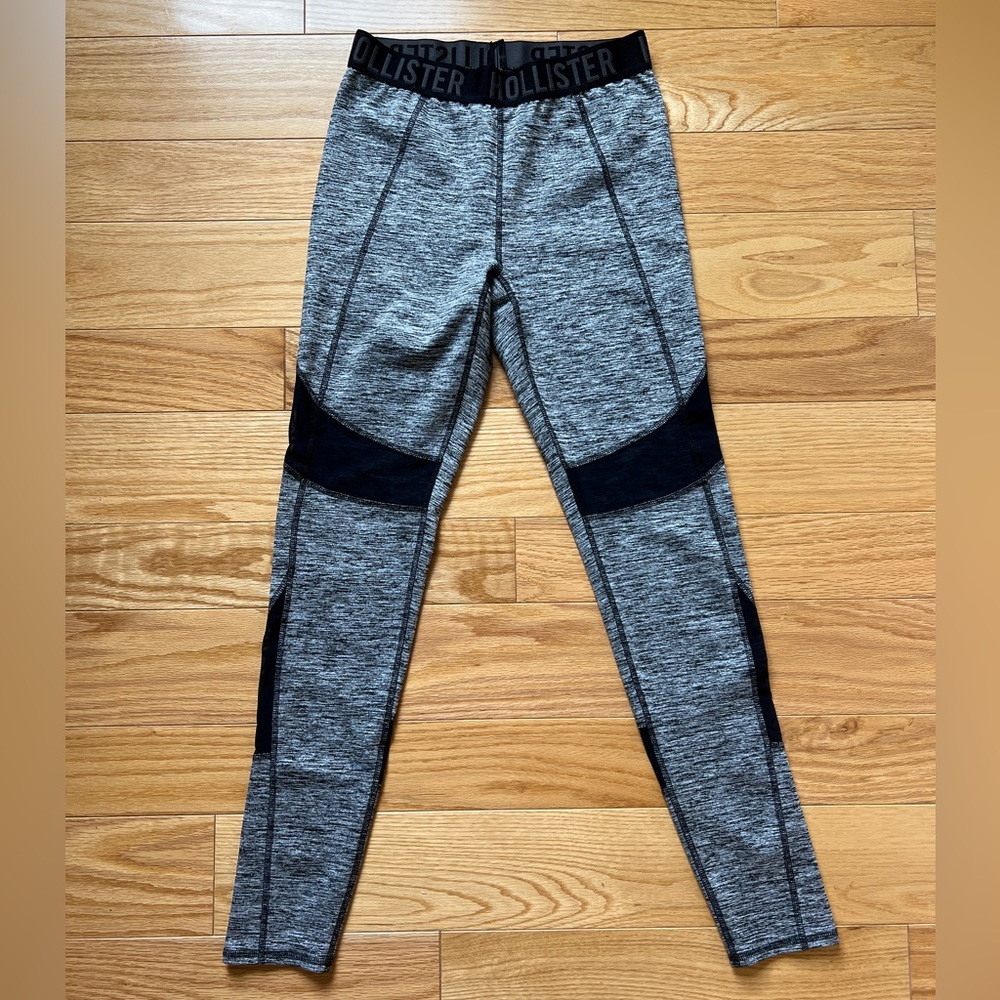 Hollister Grey Active Sport Leggings w/ Mesh Detail